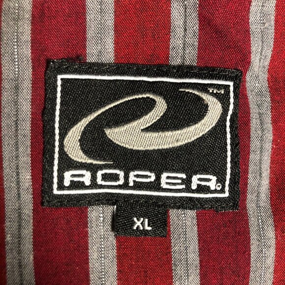 ROPER Western Shirt Mens XL Button Down Pearl Snap Pocketed Long Sleeve - Picture 4 of 10